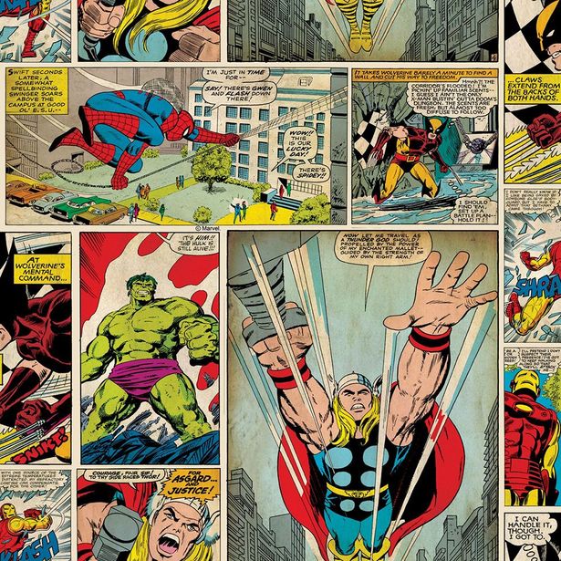 Tapetti Sandudd Marvel Comic Strip 70-264, 0.53x10.5m