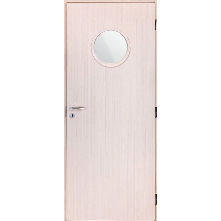Massiivilaakaovi Skando FXML mittatilauksena pyöreä lasiaukko 650-990mm