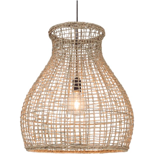 Riippuvalaisin By Rydéns Seagrass 42000010-5507, 55x48cm, metalli, beige/luonnonvalkoinen