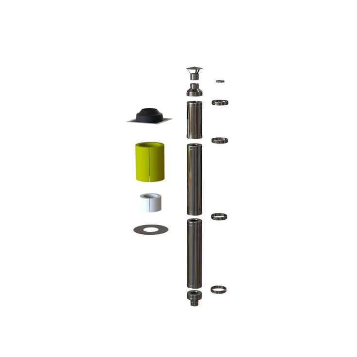 Piippusetti Vilpra DW50 CS,  2,5m/∅115/215, ruostumaton teräs