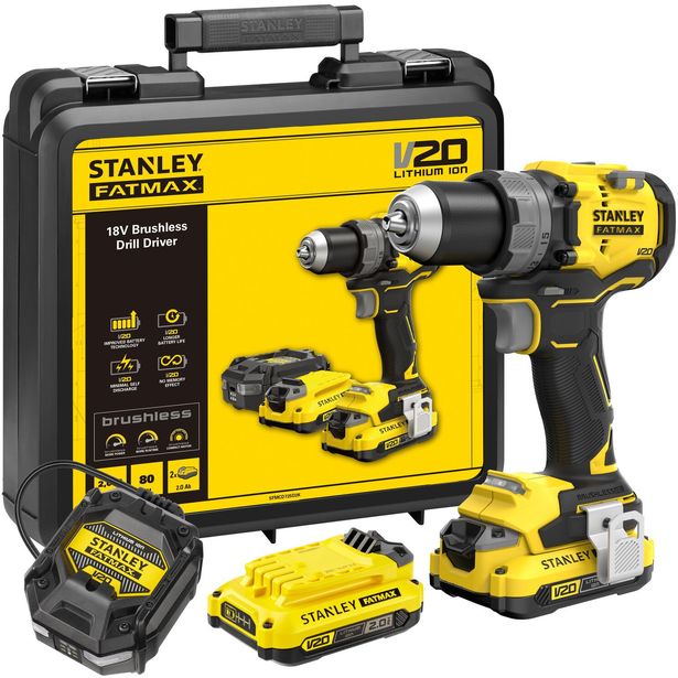 Akkuporakone Stanley Fatmax V20 SFMCD725D2K-QW, 18V, 2x2.0Ah akuilla + salkku