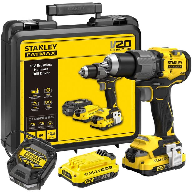 Akkuiskuporakone Stanley Fatmax V20 SFMCD726D2K-QW, 18V, 2x2.0Ah akuilla + salkku