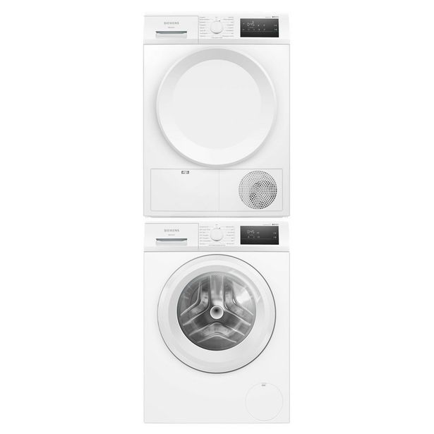 Pesukone ja kuivausrumpu Siemens WM14N01LDN WT43HV0EDN, 10/9kg, valkoinen