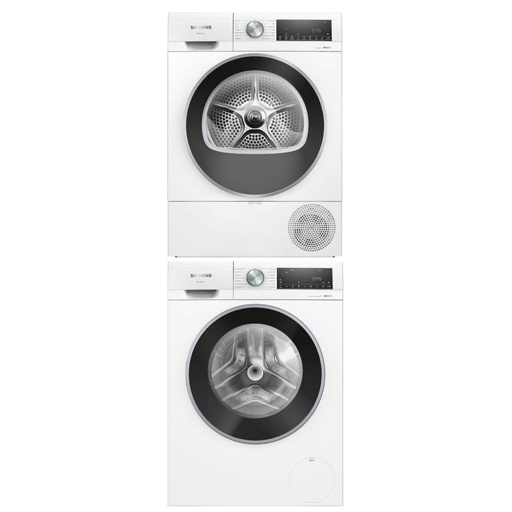Pesukone ja kuivausrumpu Siemens WG44G2FKDN-WQ42G20KDN iQ500, 119.6cm, 9/9kg, valkoinen