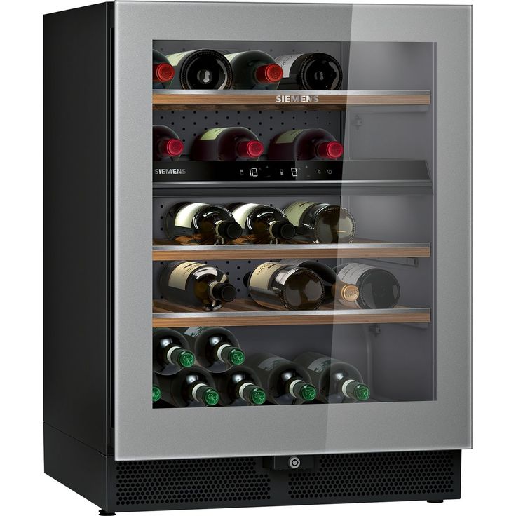 Viinikaappi Siemens iQ500 KW16KATGB, 60cm, 2 lämpötila-aluetta, vapaasti seisova, silver