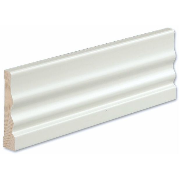 Peitelista/jalkalista Siparila Kinos 15x90x3600mm, puhtaanvalkoinen