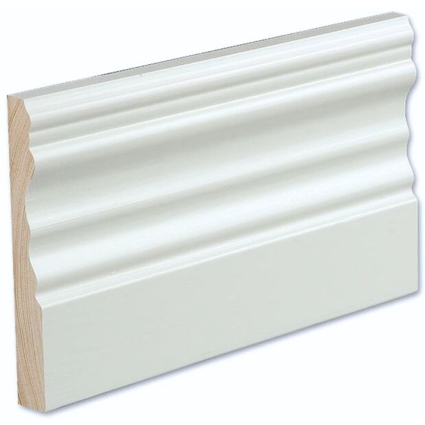 Peitelista/jalkalista Siparila Kinos 15x120x3600mm, puhtaanvalkoinen