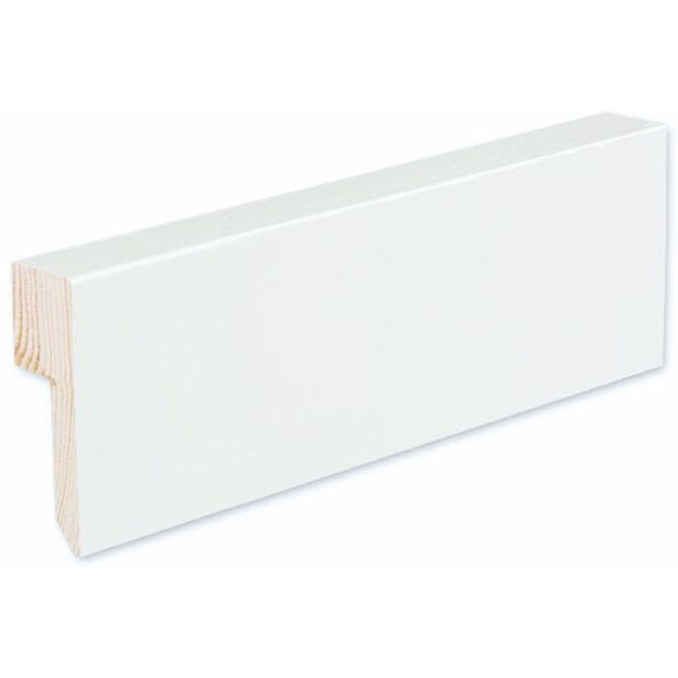 Jalkalista Siparila Kiille 20x70x3600mm, johtouralla puhtaanvalkoinen