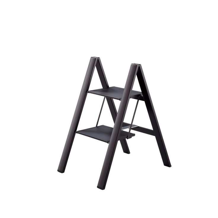 Taloustikas Hasegawa SlimStep, 2-askelmaa, alumiini, musta