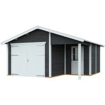 Autotalli Skan Holz Varberg 2, 26.3m², harmaa