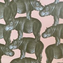 Tapetti Studio Lisa Bengtsson Hippo, 0.53x10.05m, non-woven