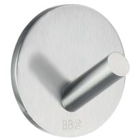Koukku mini Beslagsboden B1080, tarrakiinnitteinen, harjattu rst
