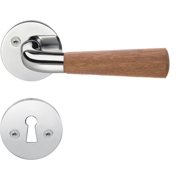 Väliovenpainike Beslagsboden Design B875EKN avainkilvellä kiillotettu kromi/tammi
