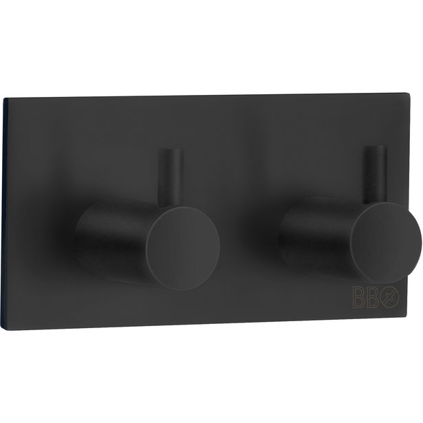 Kaksoiskoukku Beslagsboden Design BB1106, mattamusta rst