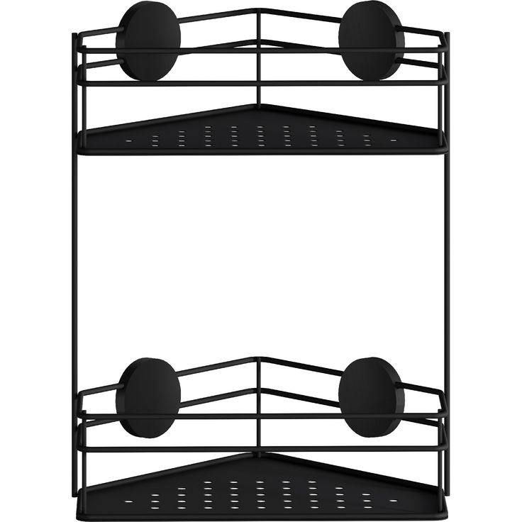 Suihkukori Beslagsboden BB1313, kaksoiskulmakori, tarrakiinitys, musta ruostumaton teräs