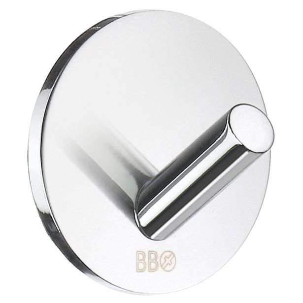 Koukku mini Beslagsboden BK1080, tarrakiinnitteinen, kromi