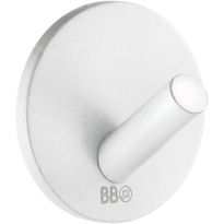 Koukku mini Beslagsboden BX1080, tarrakiinnitteinen, mattavalkoinen rst
