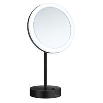 Meikkipeili Smedbo Outline Dual light FK484EBP, pyöreä, paristokäyttöisellä valolla, musta