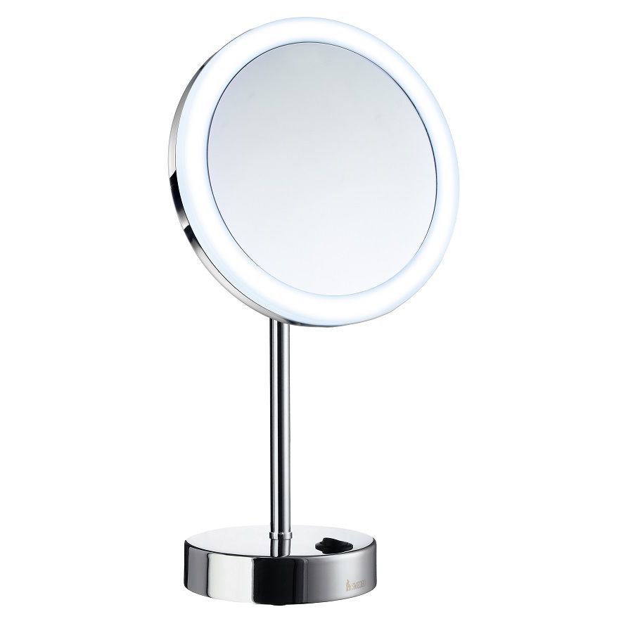 Meikkipeili Smedbo Outline Dual light FK484E, Ø200mm, paristokäyttöisellä valolla, kromi