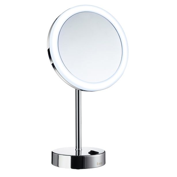 Meikkipeili Smedbo Outline Dual light FK484E, Ø200mm, paristokäyttöisellä valolla, kromi