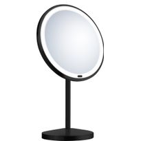 Meikkipeili LED-valolla Beslagsboden ZB625, vapaasti seisova, akkukäyttöinen, mattamusta rst, Verkkokaupan poistotuote