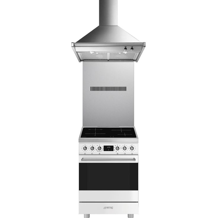 Keittiöpaketti Smeg - C6IMWHM2 induktioliesi, roiskesuoja ja liesituuletin, 60 cm, valkoinen