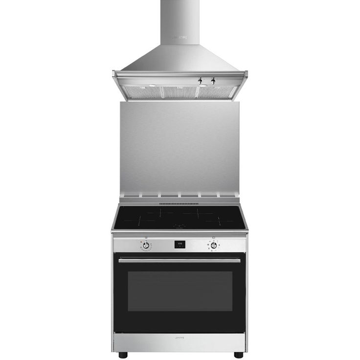 Keittiöpaketti Smeg - CG90CIXT induktioliesi, roiskesuoja ja liesituuletin, 90 cm, rst