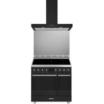 Keittiöpaketti Smeg - CG92IANT9 induktioliesi, kaksoisuuni, roiskesuoja ja liesituuletin, 90 cm, antrasiitti