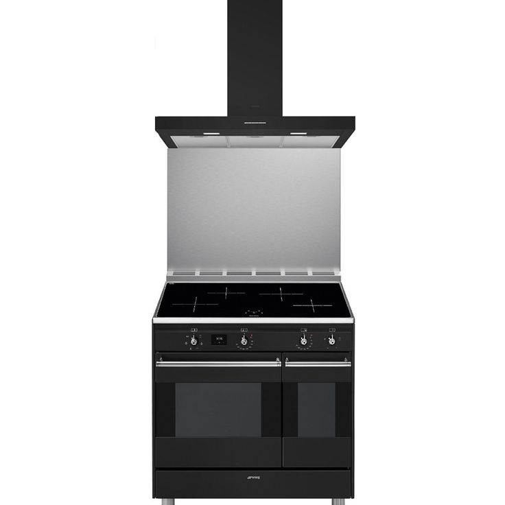 Keittiöpaketti Smeg - CG92IANT9 induktioliesi, roiskesuoja ja liesituuletin, 90 cm, antrasiitti