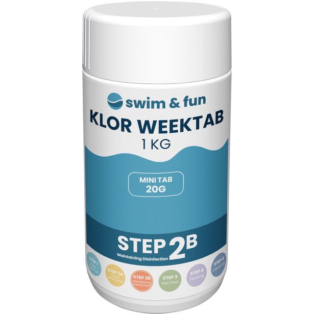 Viikkokloori Swim & Fun Klor Week Tab 1 kg, 20 g / kpl
