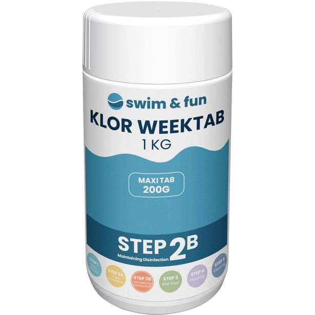 Viikkokloori Swim & Fun Klor Week Tab 1 kg, 200 g / kpl