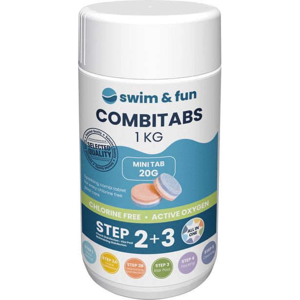 Aktiivihappi Swim & Fun CombiTabs 1 kg, sopii paljuille
