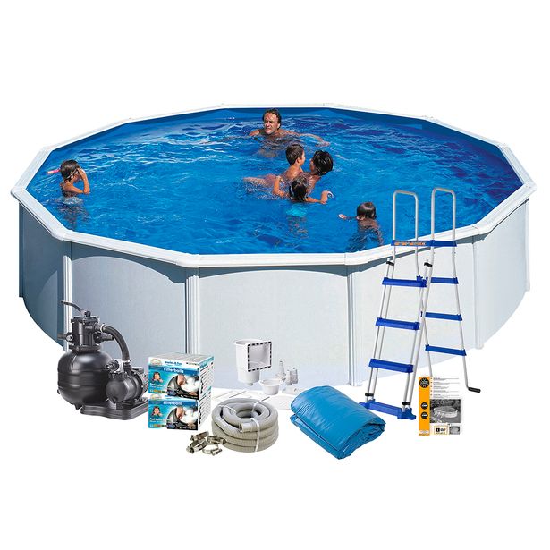 Uima-allaspaketti Swim & Fun 120 pyöreä Ø550 cm valkoinen
