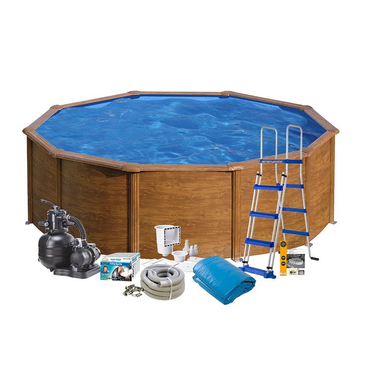 Uima-allaspaketti Swim & Fun Basic 120, pyöreä Ø460 cm ruskea