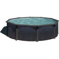 Uima-allas Gre by Swim &amp; Fun, pyöreä, 132cm korkea, grafiitinmusta, eri kokoja