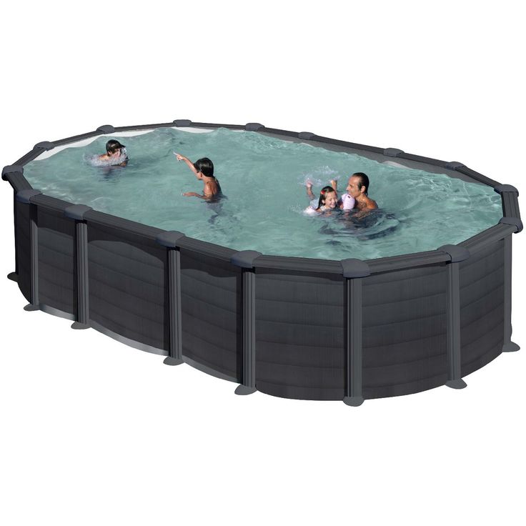 Uima-allas Gre by Swim & Fun, ovaalinmuotoinen, 610x375x132cm, grafiitinmusta