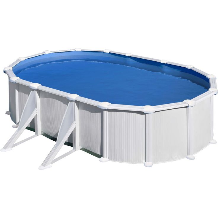 Uima-allas Gre by Swim & Fun, ovaalinmuotoinen, 610x375x132cm, valkoinen, ulkopuoliset tuet