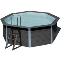 Uima-allas Gre by Swim &amp; Fun, komposiittia, pyöreä, Ø410x124cm, grafiitinmusta