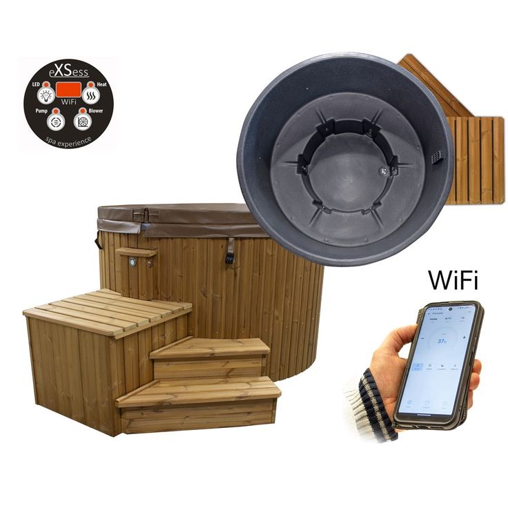 Ulkoporeallas SpaDealers TopSpa xs Wifi, 6 hlöä, brown/black marble