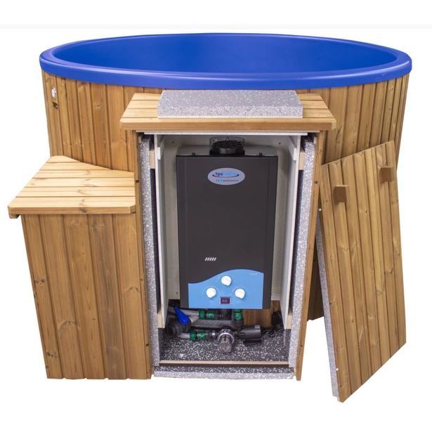Kylpytynnyri kaasukamiinalla SpaDealers City-Palju Arctic, 4-6 hlöä, 1200l, brown/azul blue