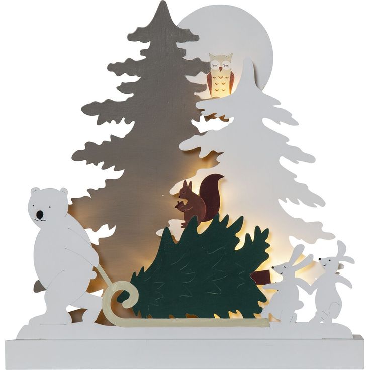 LED-valokoriste Star Trading Forest Friends, 38cm, moniväri