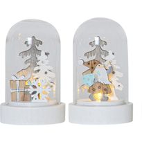 LED-pöytäkoriste Star Trading Reinbek, 2-osainen, Ø5.5x9cm, valkoinen