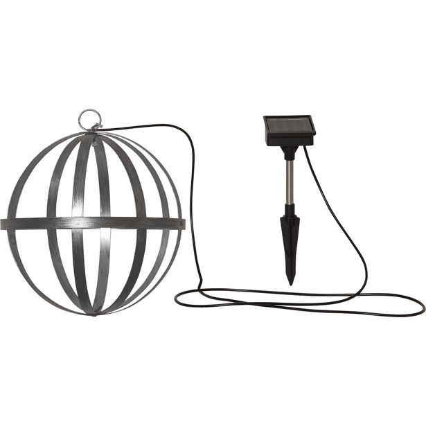Aurinkokennokoristevalaisin Star Trading Astri 25cm, hopea