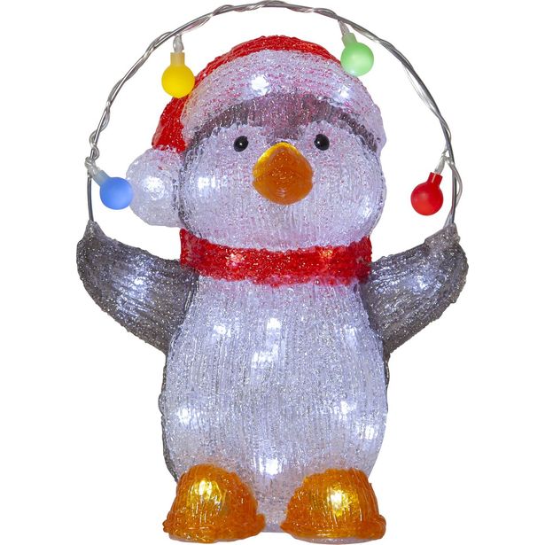 LED-valokoriste Star Trading Crystalo, pingviini, 30cm