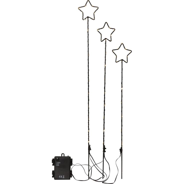 LED-valokoriste Star Trading Wizard, 3-osainen, musta