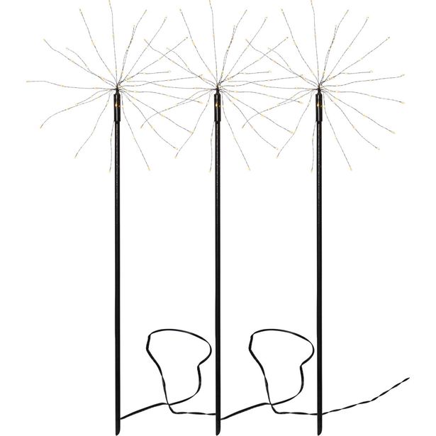 LED-valokoriste Star Trading Firework Outdoor, 3-osainen, musta