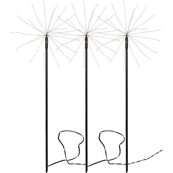 LED-valokoriste Star Trading Firework Outdoor, 3-osainen, musta