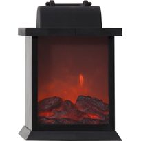 LED-lyhty Star Trading Fireplace, 21cm, musta