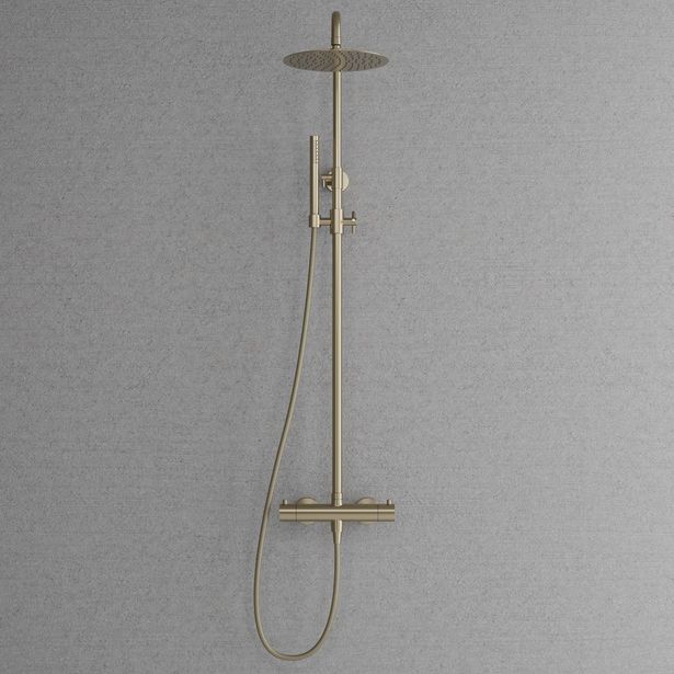 Sadesuihkusetti Scandtap Steel Pleasure 2, termostaattihanalla, Champagne