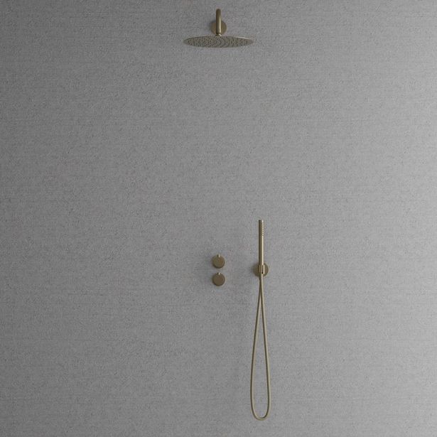 Sadesuihkusetti Scandtap Steel Harmonized 2x, termostaattihanalla, Champagne